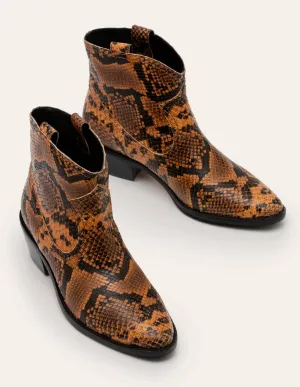 Allendale Ankle Boots-Camel Snake
