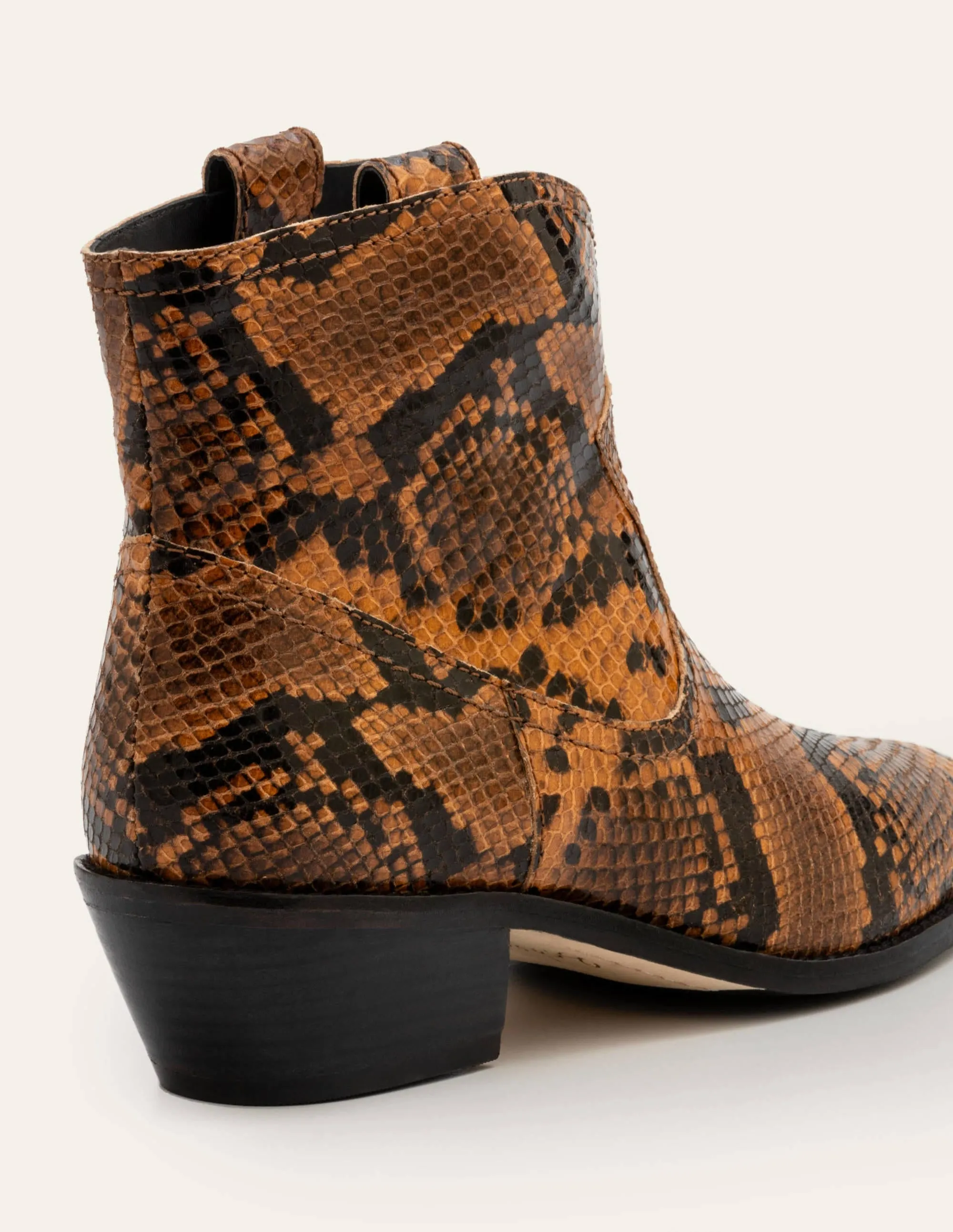 Allendale Ankle Boots-Camel Snake