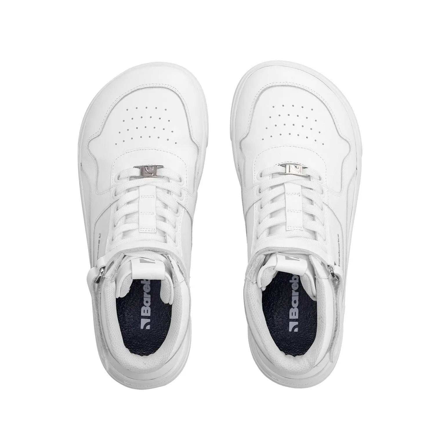 Barefoot Sneakers Barebarics Zing - High Top - All White - Leather Shoes_Be Lenka_Footwear