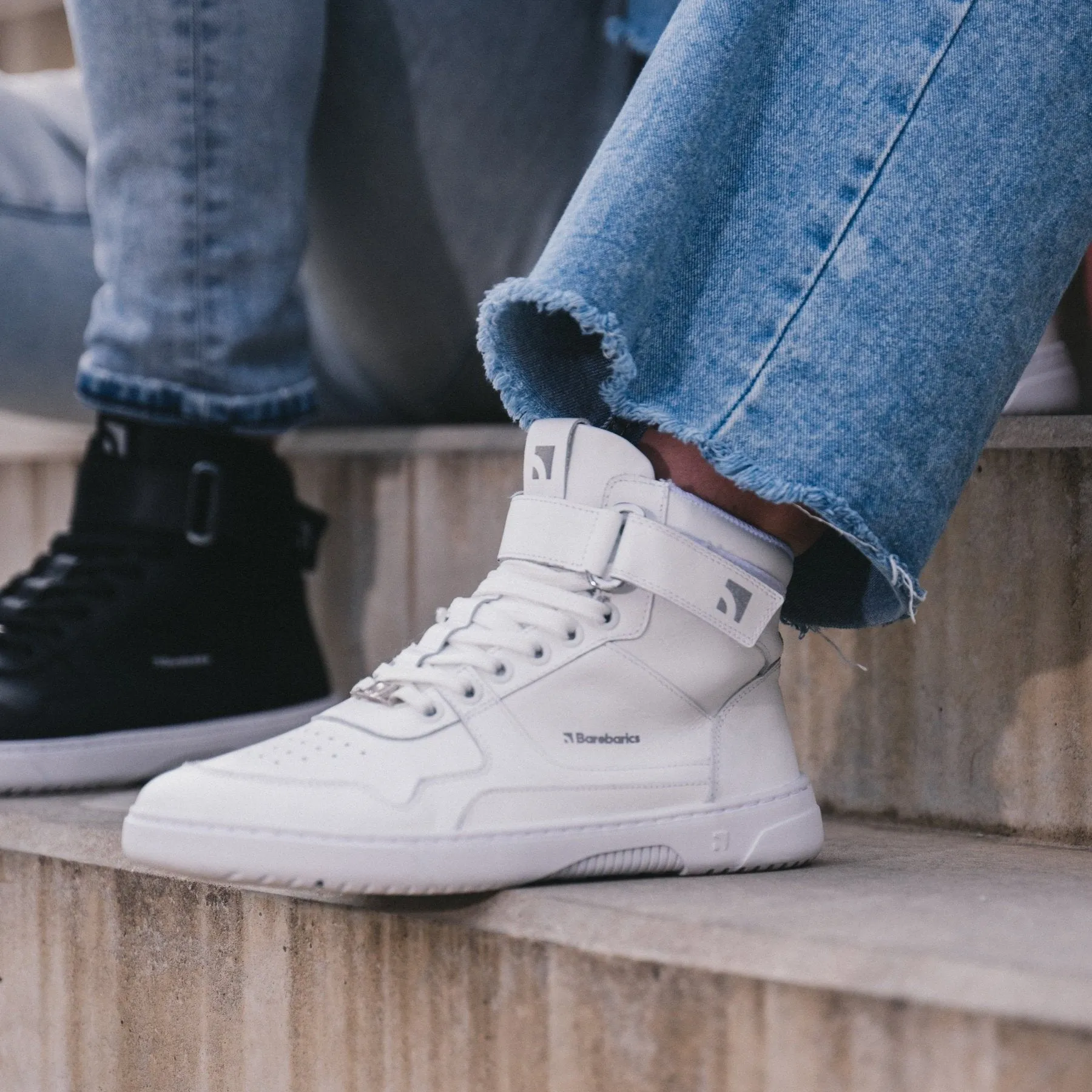 Barefoot Sneakers Barebarics Zing - High Top - All White - Leather Shoes_Be Lenka_Footwear
