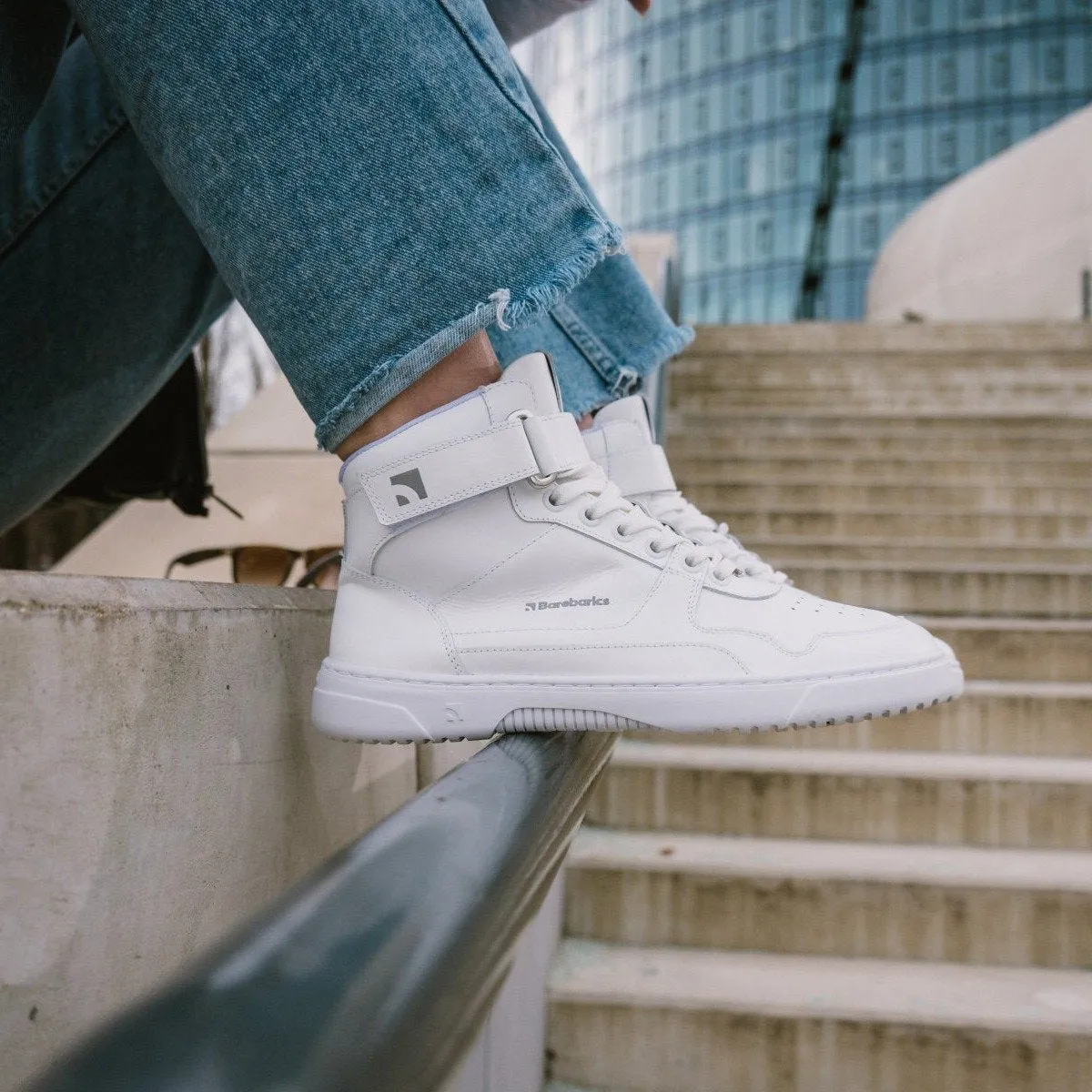 Barefoot Sneakers Barebarics Zing - High Top - All White - Leather Shoes_Be Lenka_Footwear