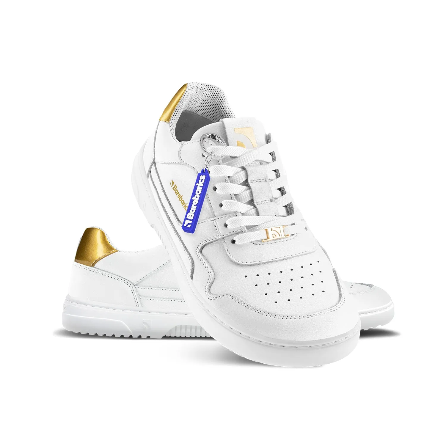 Barefoot Sneakers Barebarics Zing - White & Gold - Leather Shoes_Be Lenka_Footwear