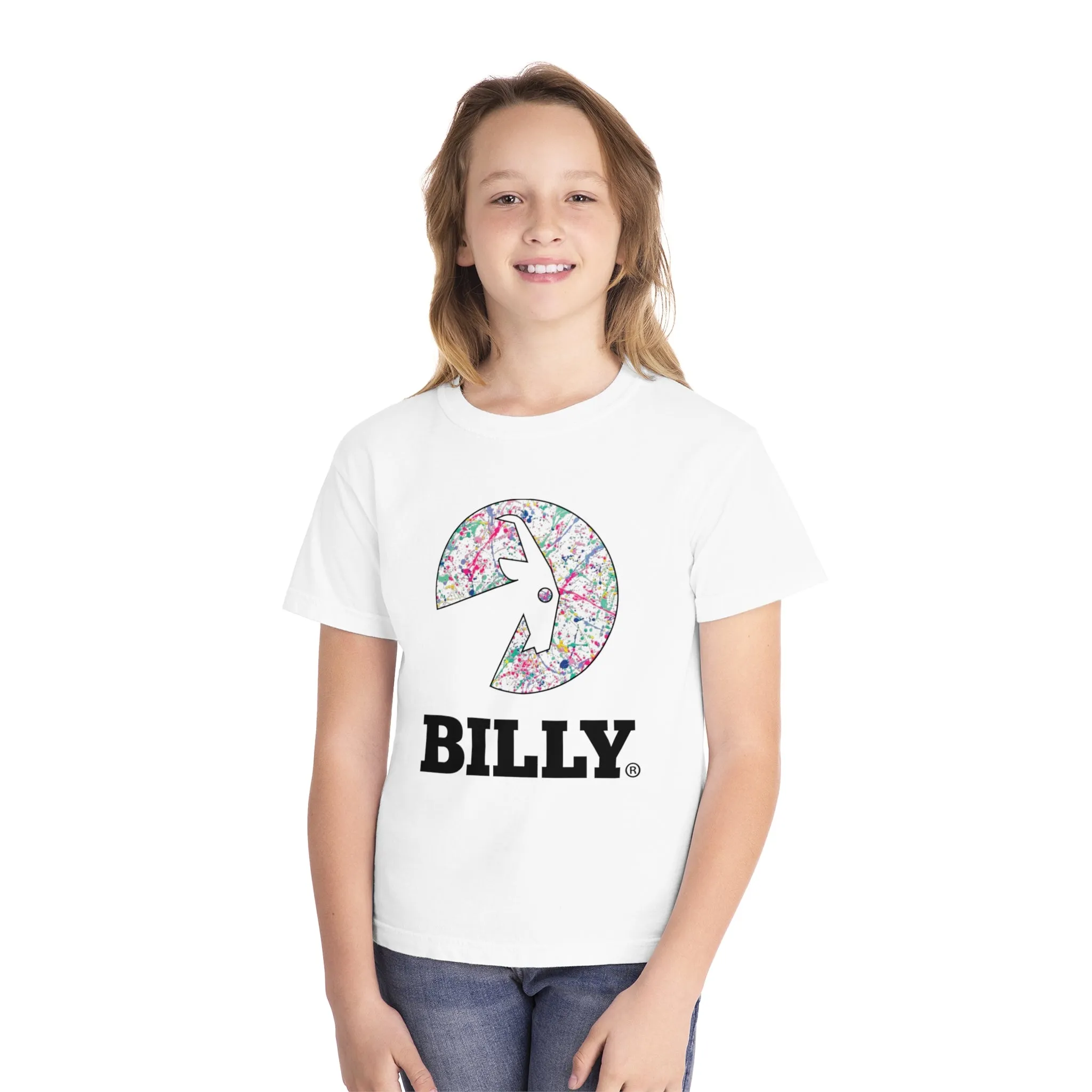 BILLY Youth Midweight Tee (Sasha Splatter - Black Print)