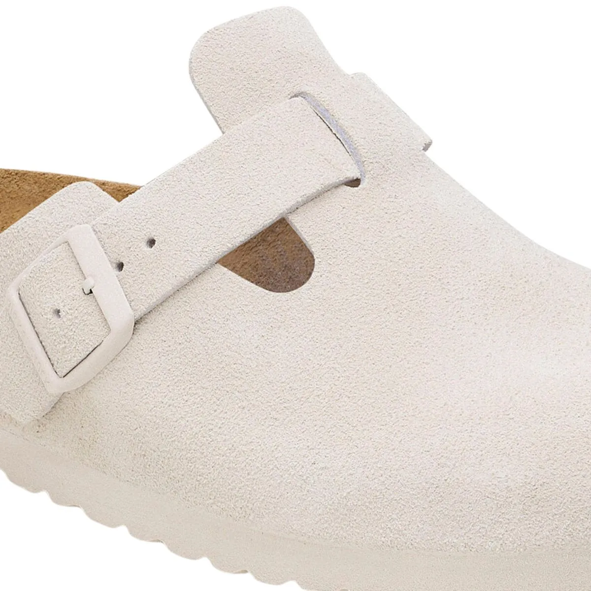 Birkenstock Men's Boston Soft Footbed Antique White Suede