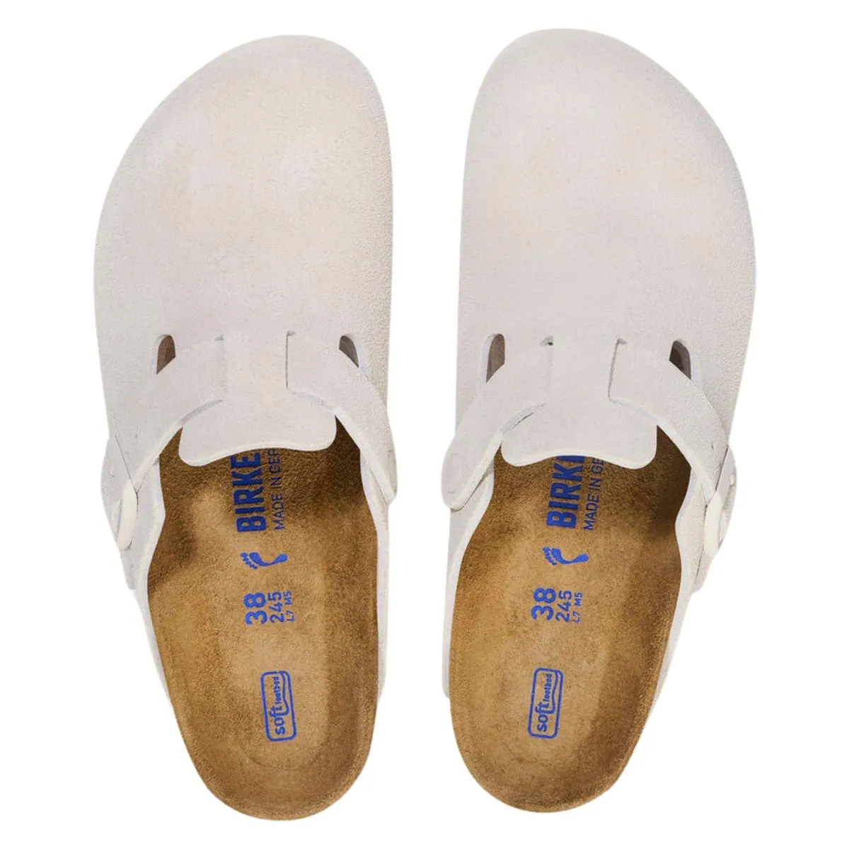 Birkenstock Men's Boston Soft Footbed Antique White Suede
