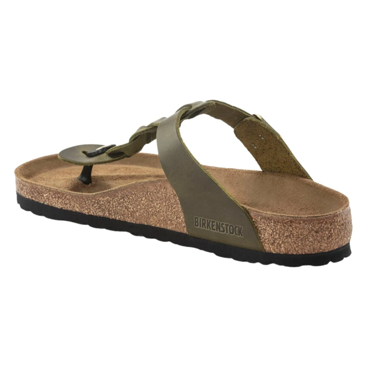 Birkenstock Women's Gizeh Braided Olive Green Oiled Leather