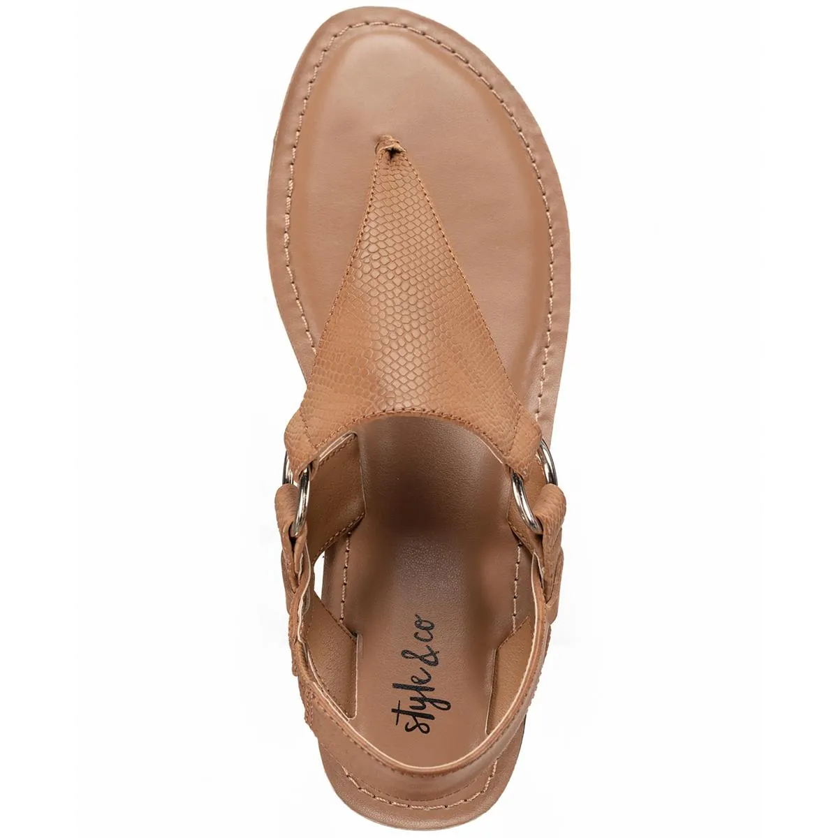 Blairee Womens Faux Leather Casual Thong Sandals