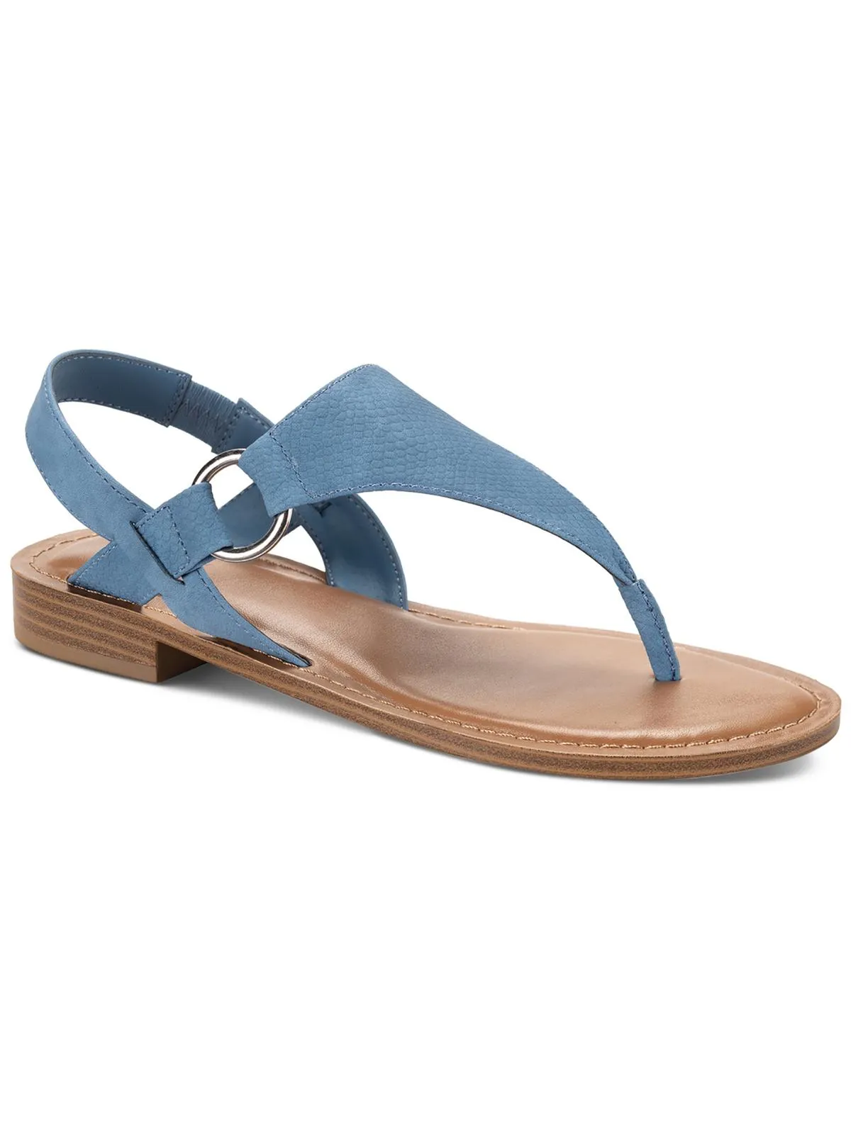 Blairee Womens Faux Leather Casual Thong Sandals