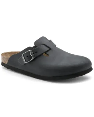 Boston Oiled Leather (Wide) - Black