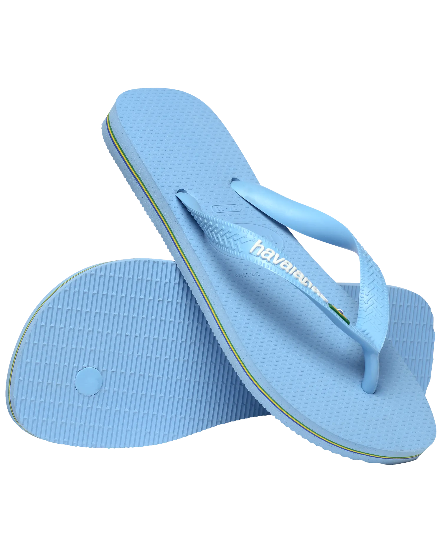Brazil Logo Flip Flops in Blue Lavendar & White
