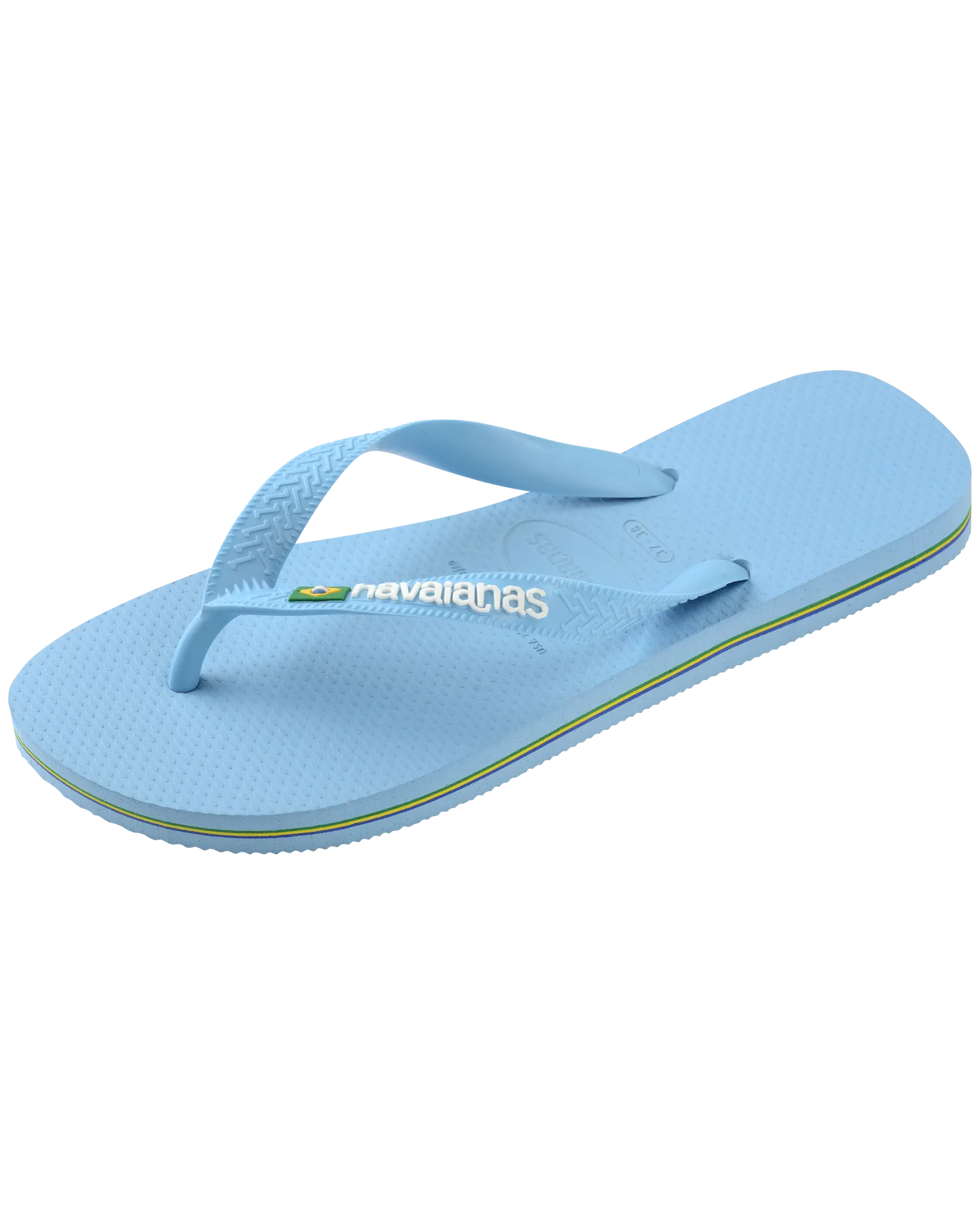 Brazil Logo Flip Flops in Blue Lavendar & White