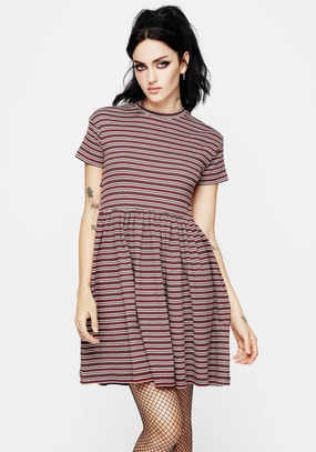 Calliophis Striped Mini Smock Dress
