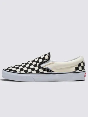 Classic Slip-On Checkerboard Shoes - Black/Off White