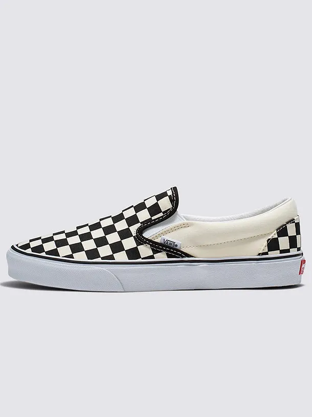 Classic Slip-On Checkerboard Shoes - Black/Off White