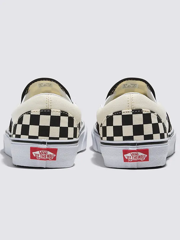Classic Slip-On Checkerboard Shoes - Black/Off White