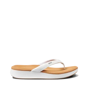 Cushion Cloud Flip Flops in White & Tan