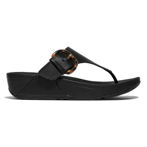 FitFlop Women's Lulu Toe-Post Buckle Black/Tortoise