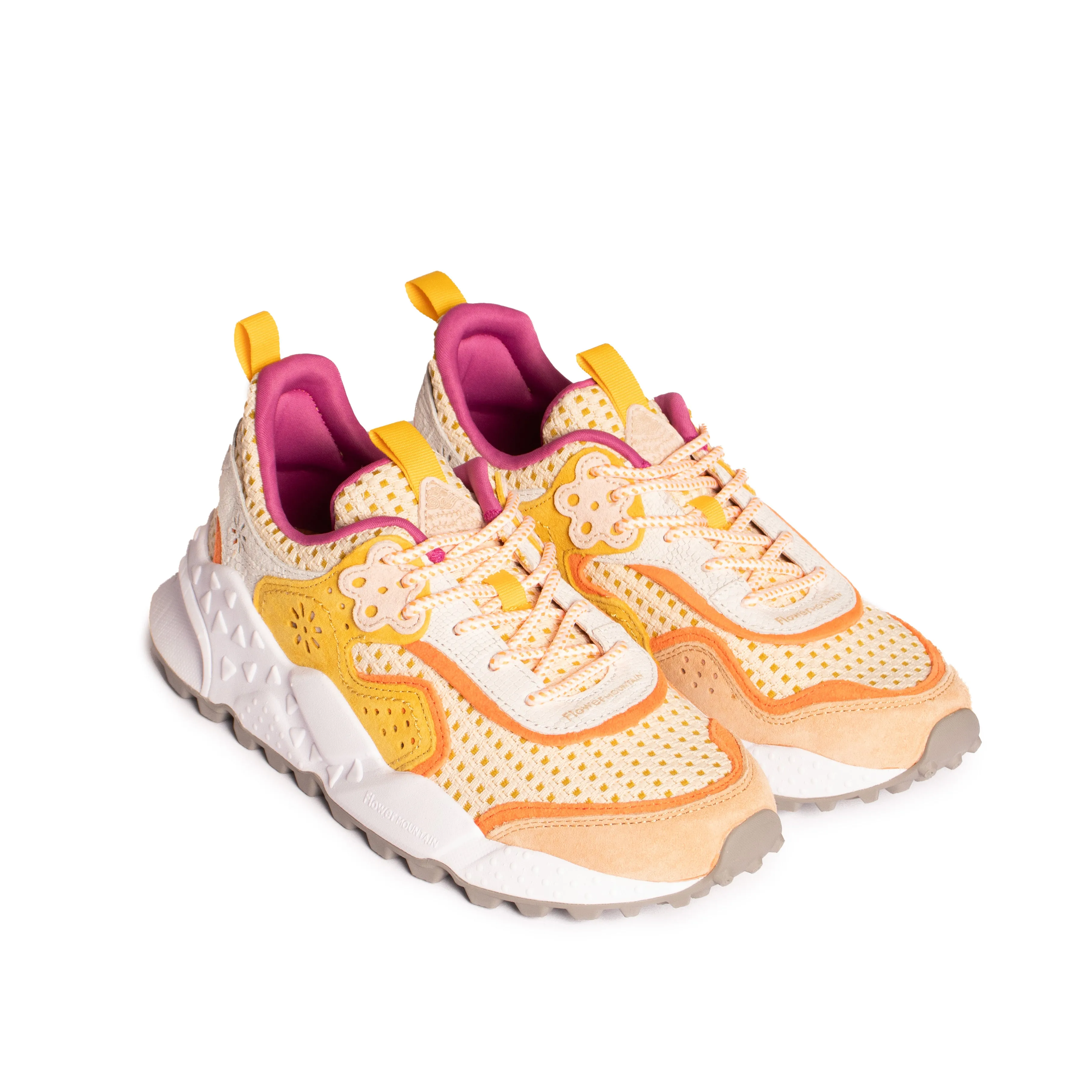Flower Mountain Womens Koetsu Suede Checkered Beige / Ocra