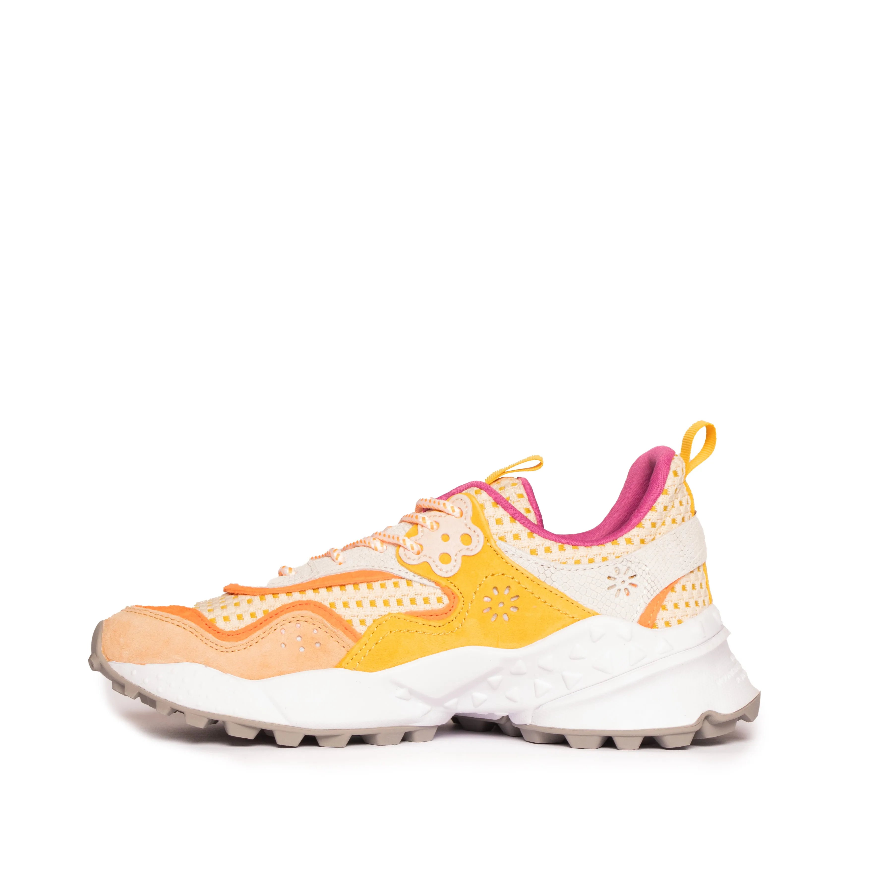 Flower Mountain Womens Koetsu Suede Checkered Beige / Ocra