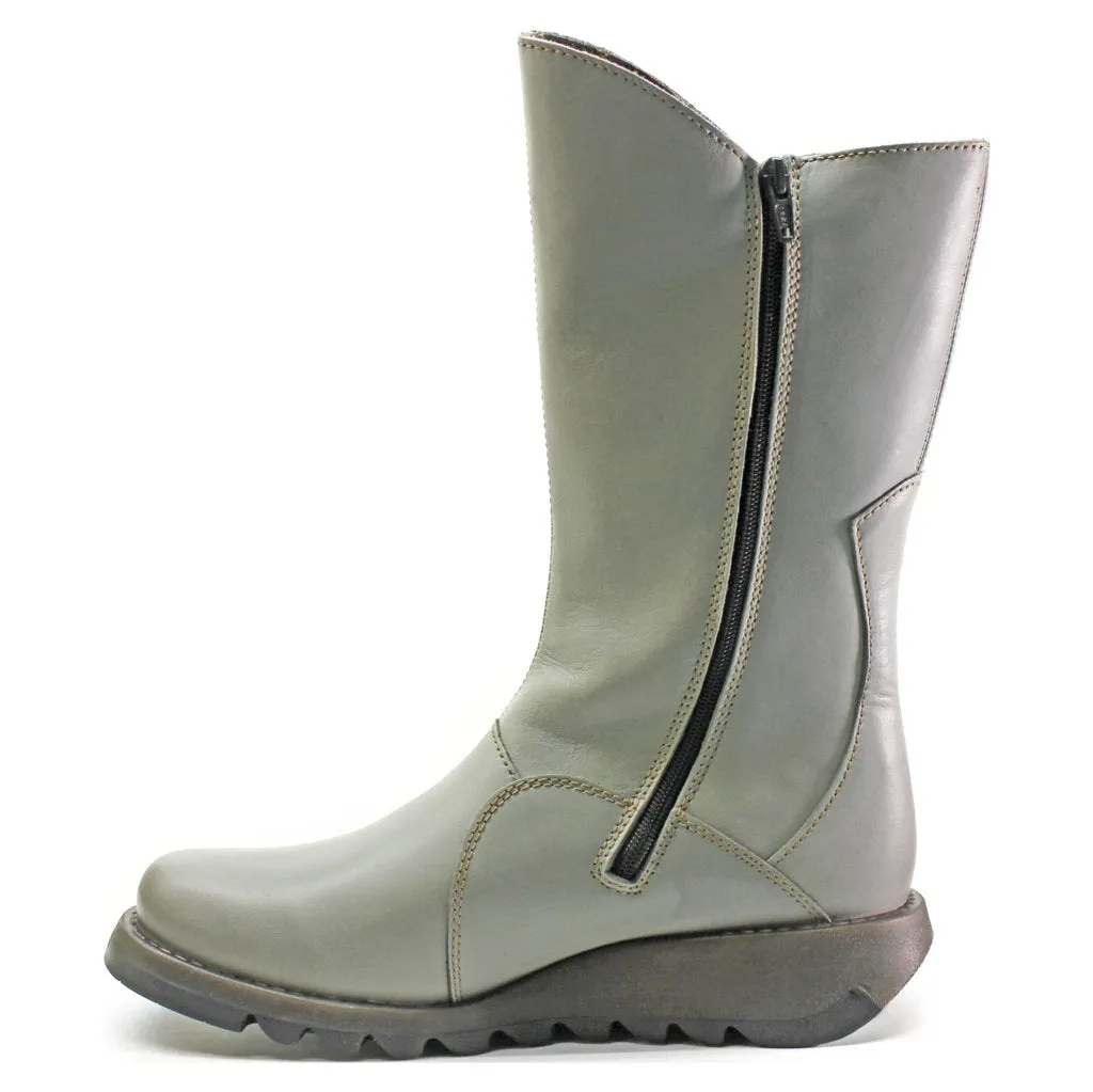 Fly London MES 2 Leather Women's Zip Up Mid Calf Boots