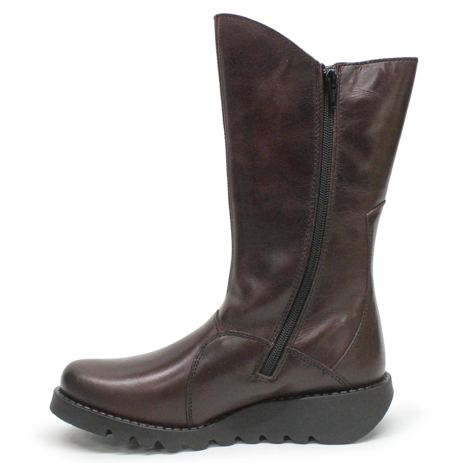 Fly London MES 2 Leather Women's Zip Up Mid Calf Boots