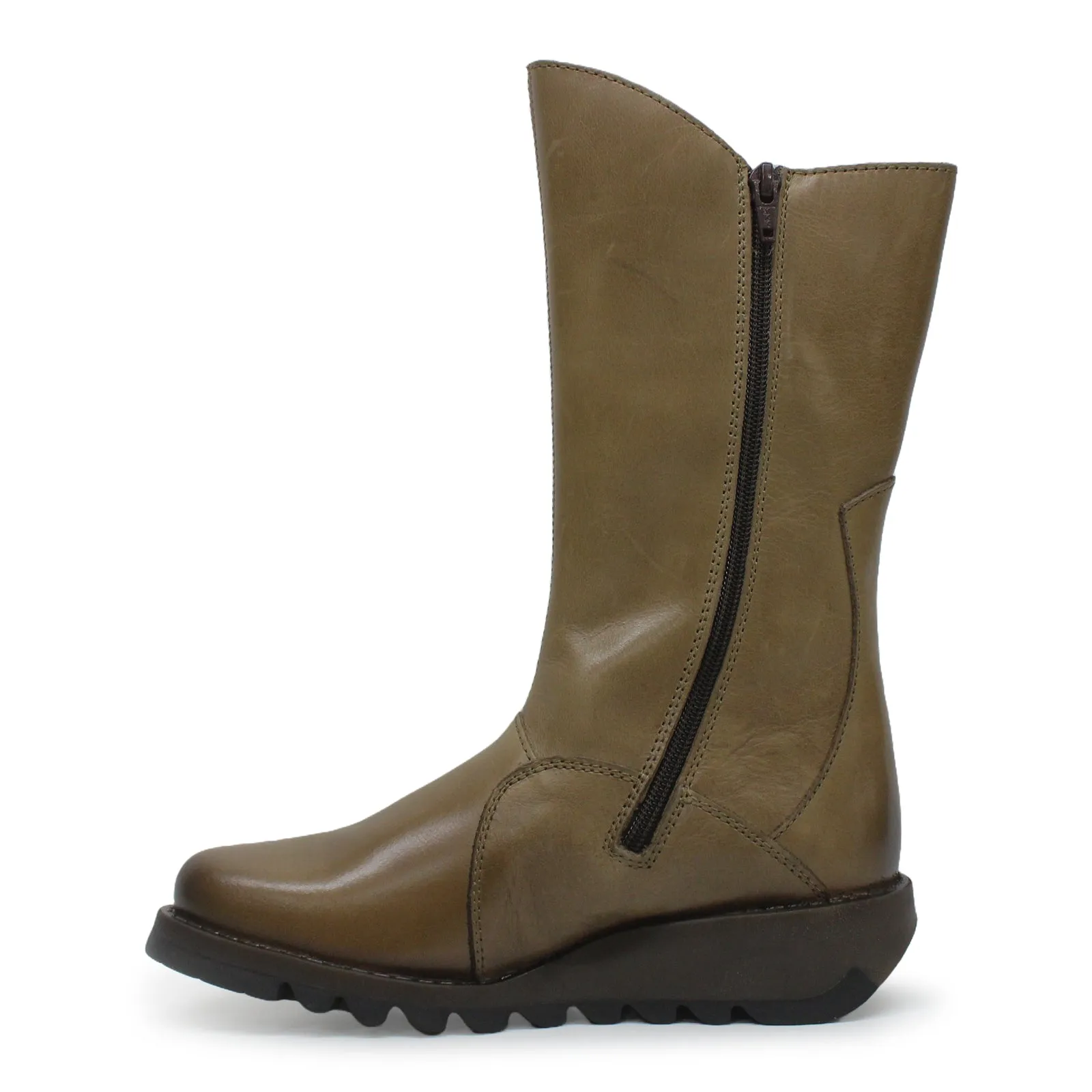 Fly London MES 2 Leather Women's Zip Up Mid Calf Boots