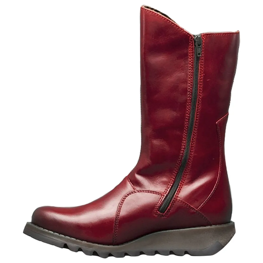 Fly London MES 2 Leather Women's Zip Up Mid Calf Boots