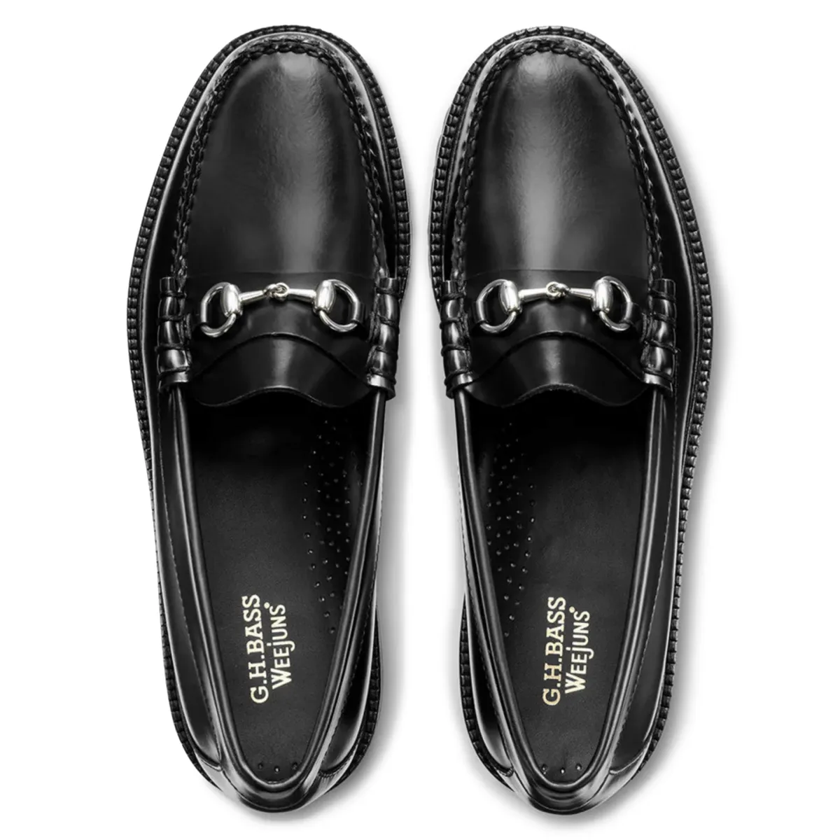 G.H. Bass Men's Lincoln Bit Lug WeeJun Black Leather