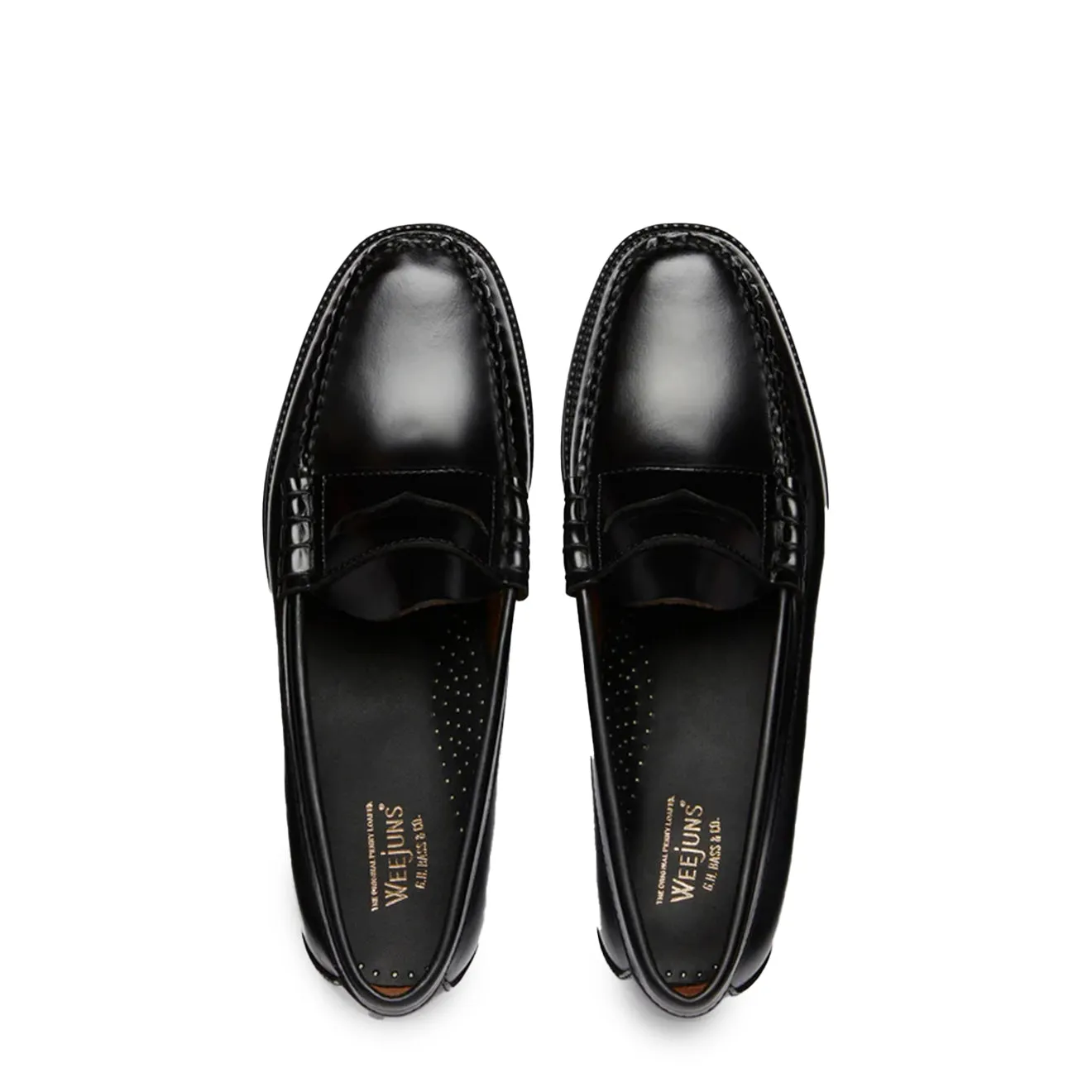 G.H Bass Weejun Step Larson Moc Penny Black Leather