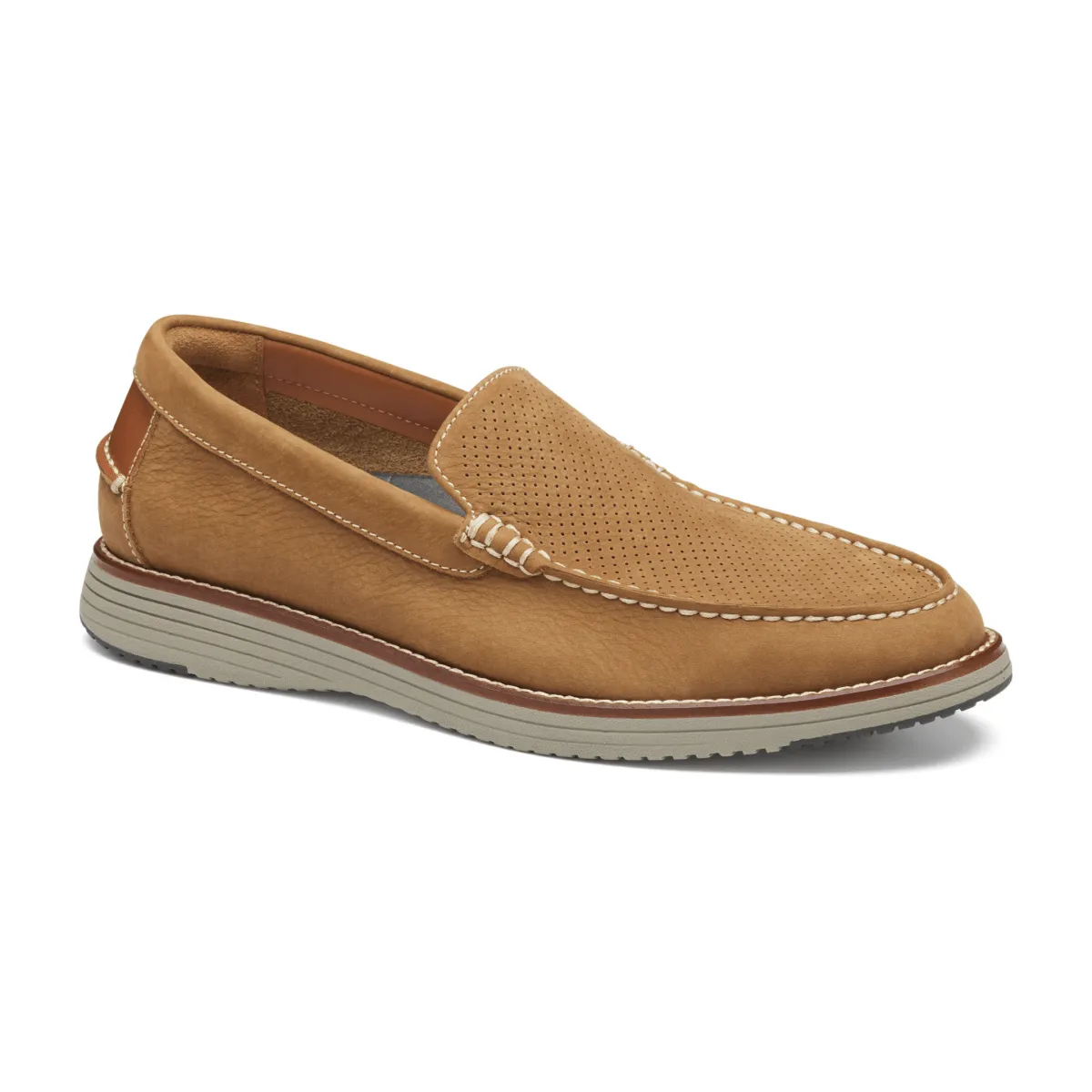 Johnston & Murphy Men's Upton Perfed Venetian Snuff Nubuck