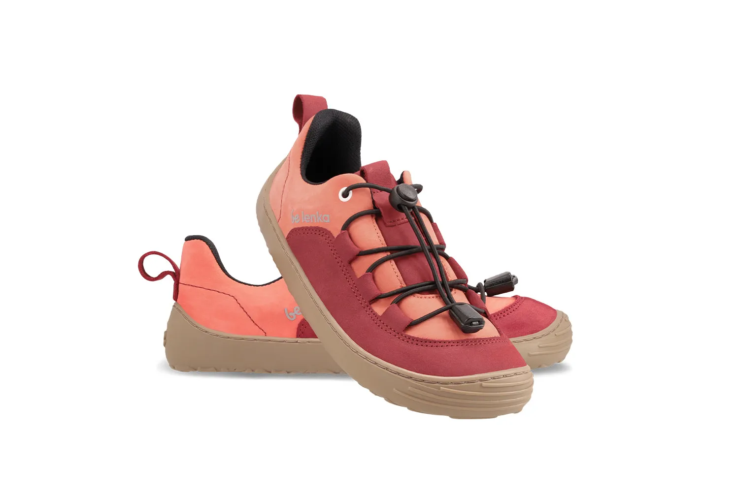 Kids barefoot sneakers Be Lenka Xplorer - Dark Red & Coral Shoes_Be Lenka_Footwear
