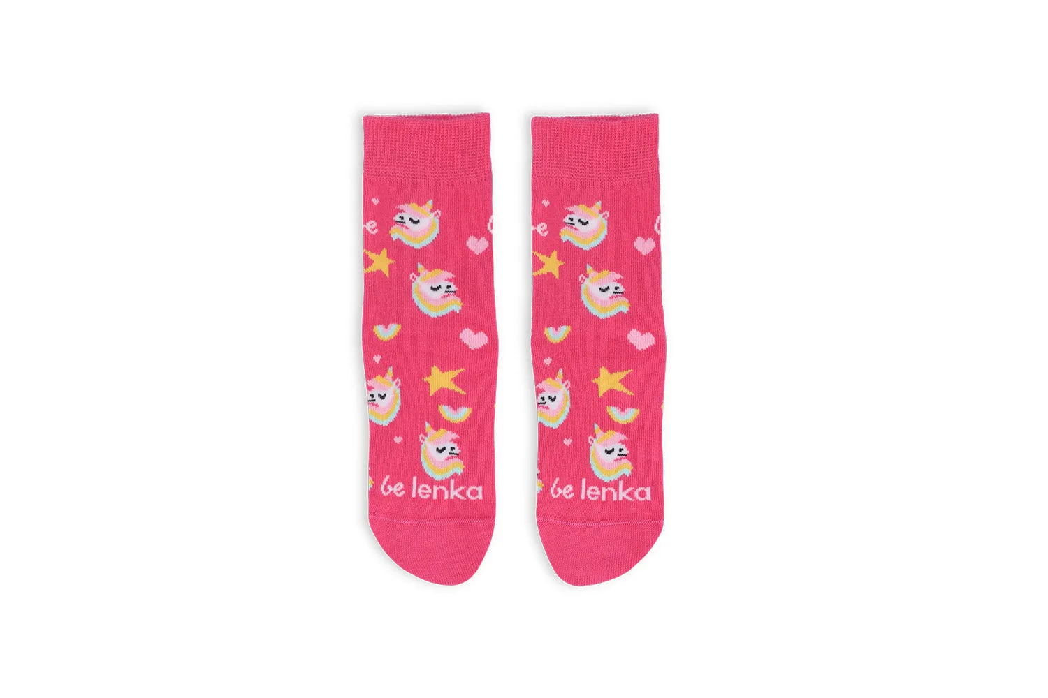 Kids barefoot Socks Be Lenka Kids - Crew - Unicorn - BubleGum Pink Shoes_Be Lenka_Footwear