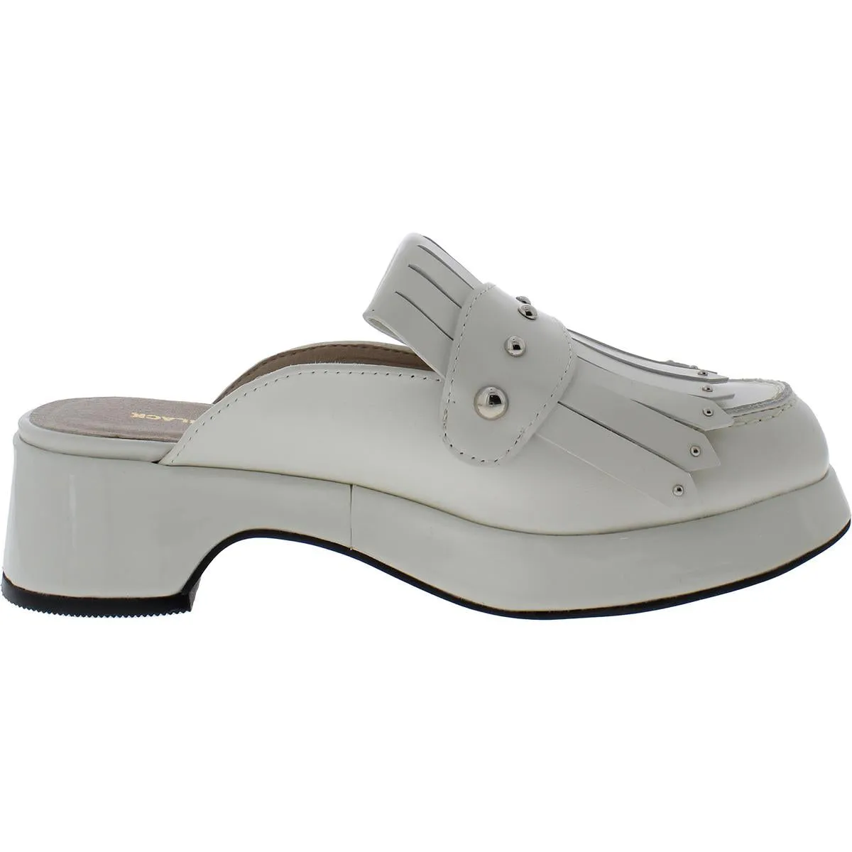 Kiltie Stud Mule Womens Leather Casual Mules