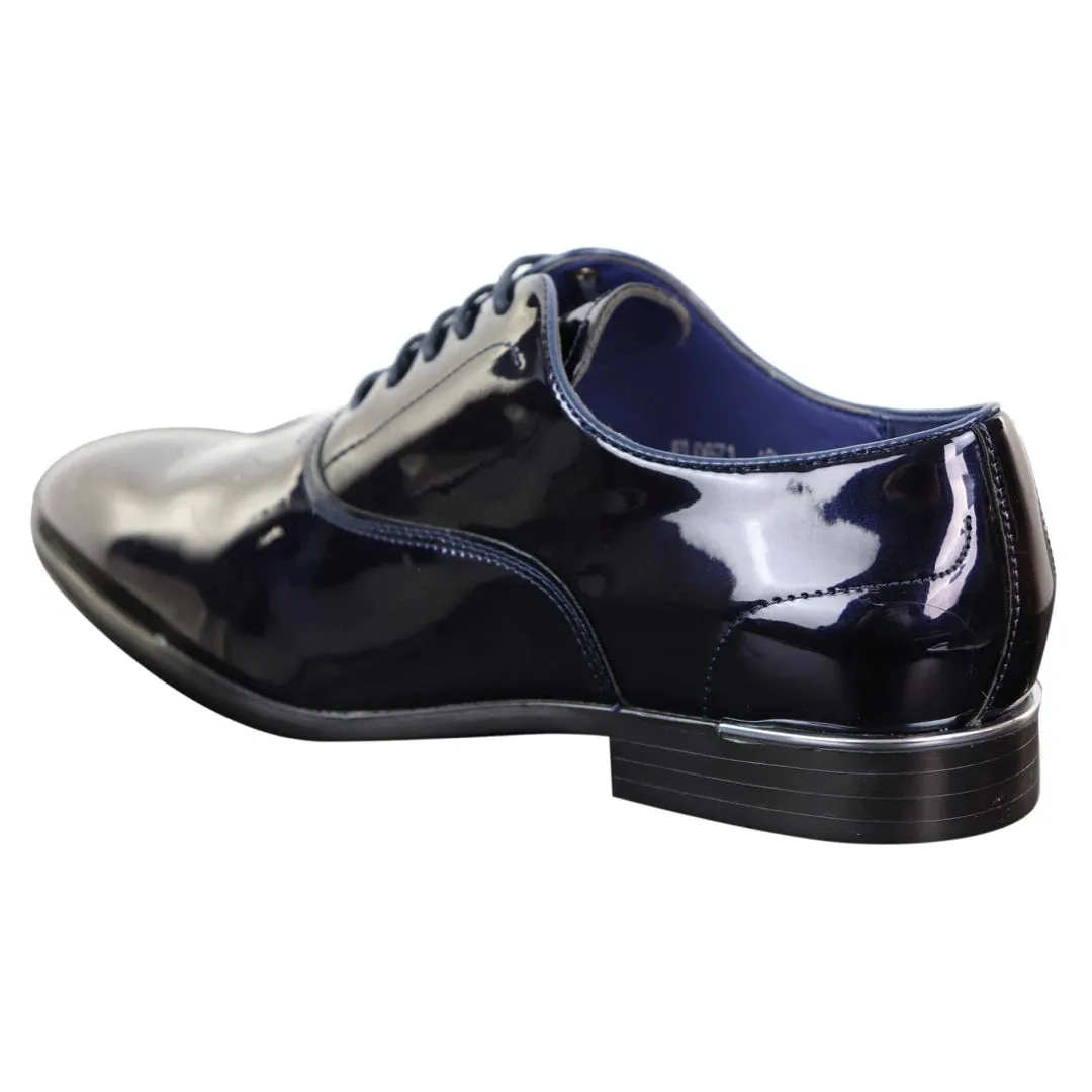 Laced Patent Faux Leather Smart Shoes
