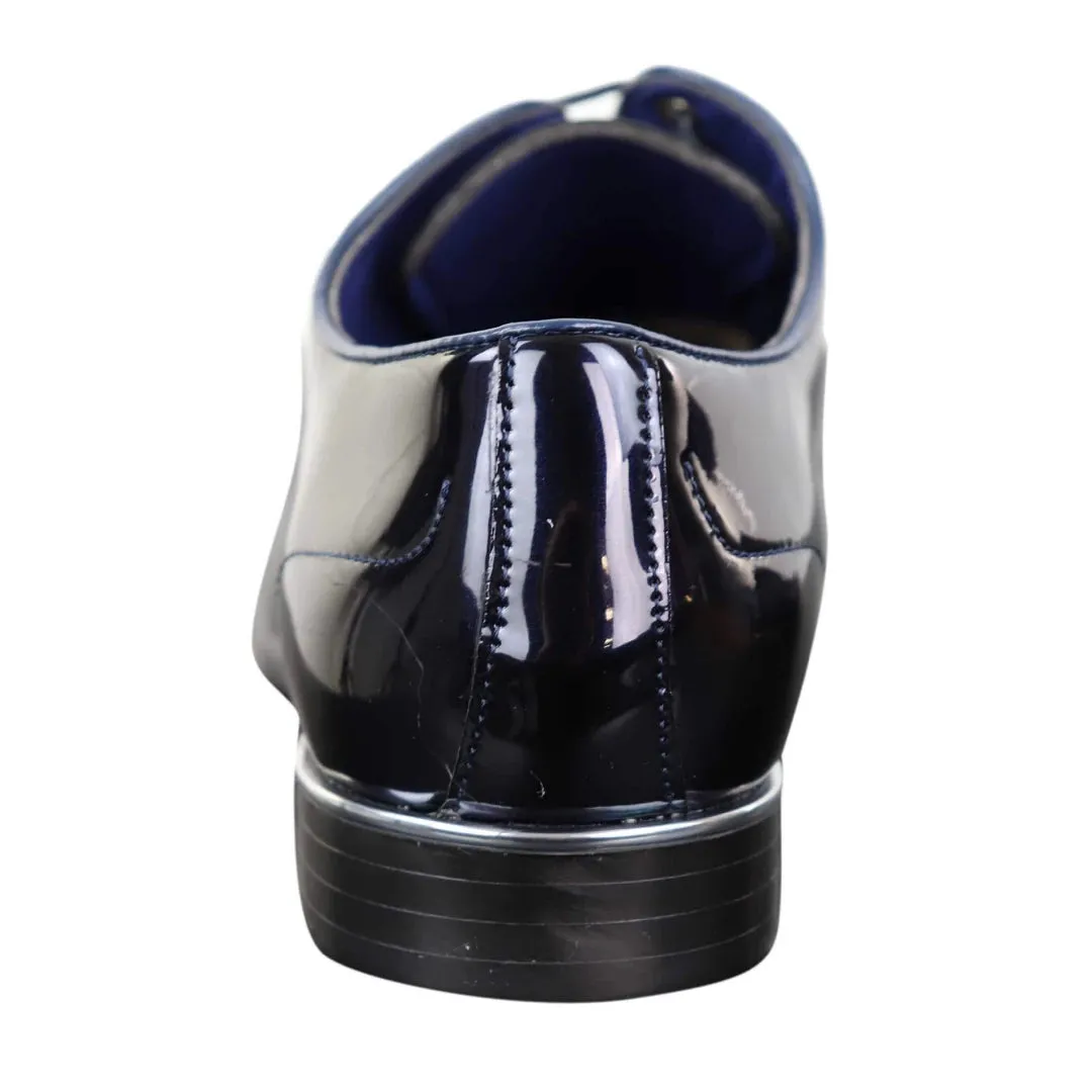 Laced Patent Faux Leather Smart Shoes