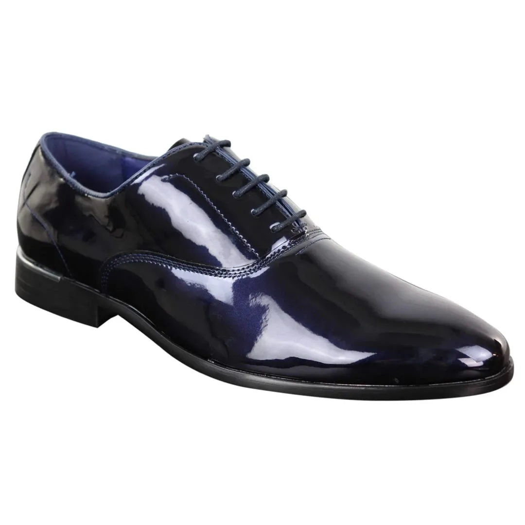 Laced Patent Faux Leather Smart Shoes