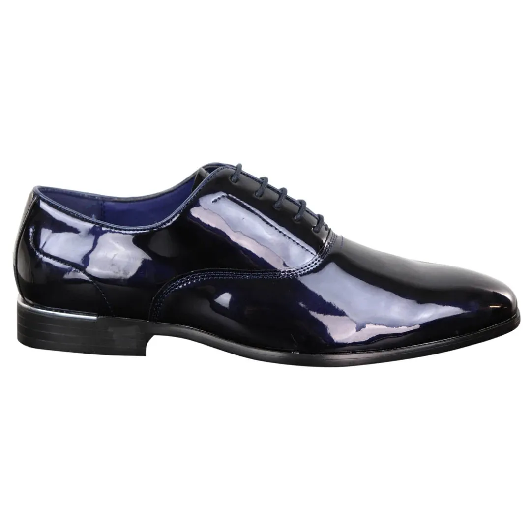 Laced Patent Faux Leather Smart Shoes