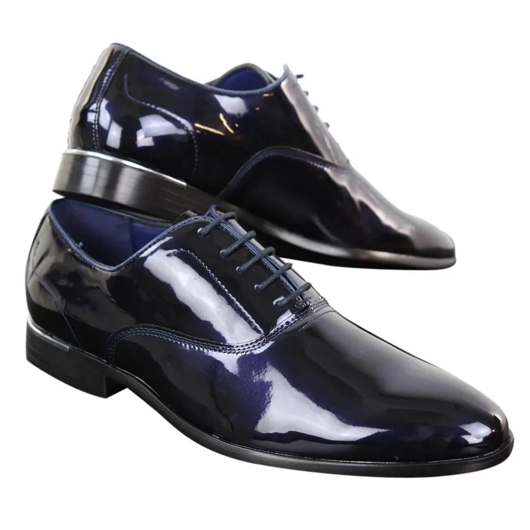 Laced Patent Faux Leather Smart Shoes