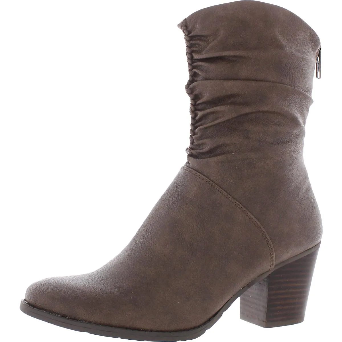 Leslie Womens Faux Leather Casual Mid-Calf Boots