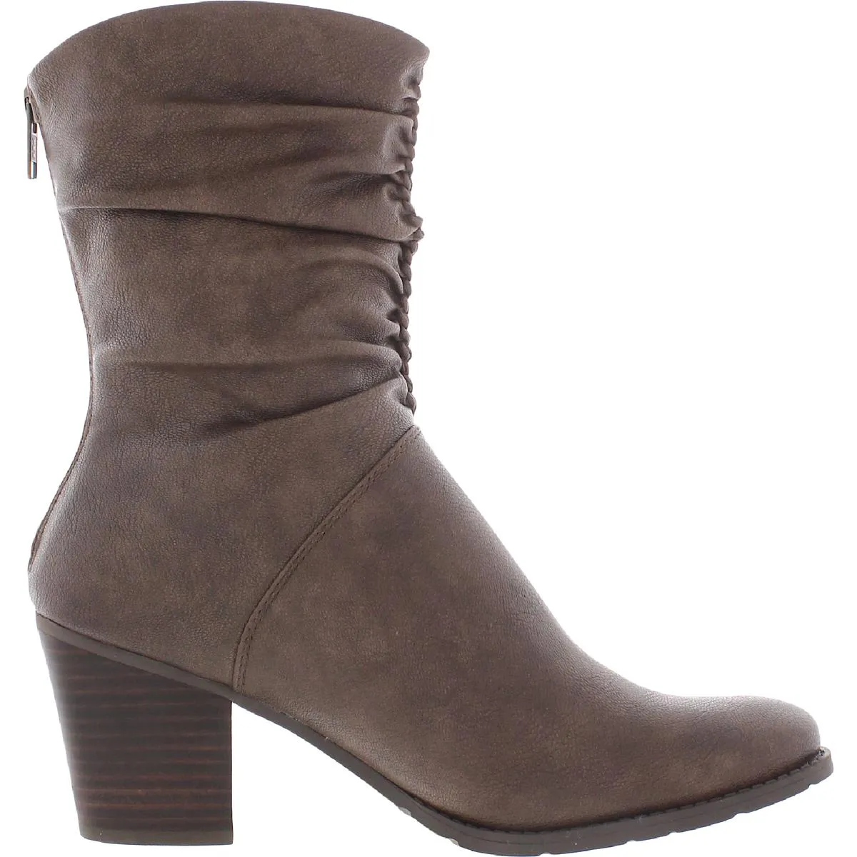 Leslie Womens Faux Leather Casual Mid-Calf Boots