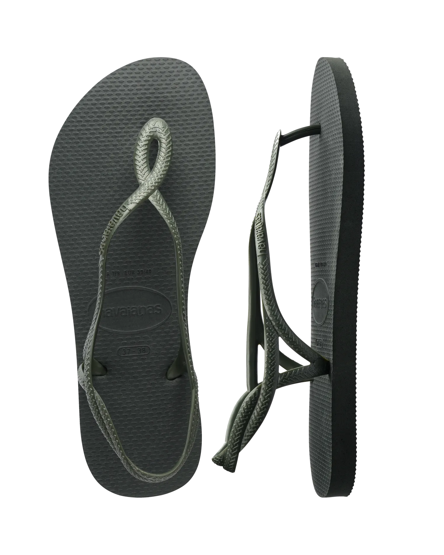 Luna Flip Flops in Olive Green