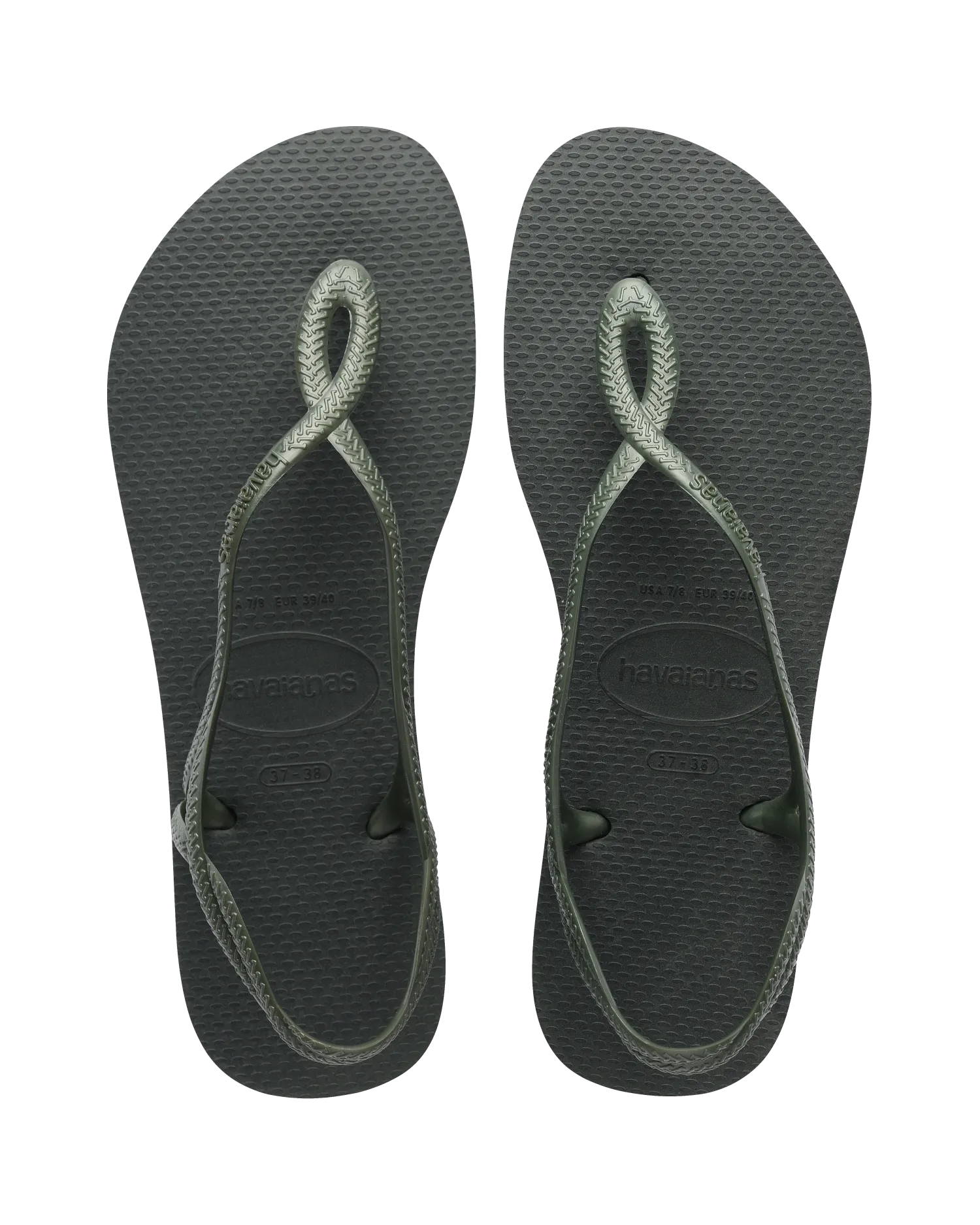 Luna Flip Flops in Olive Green