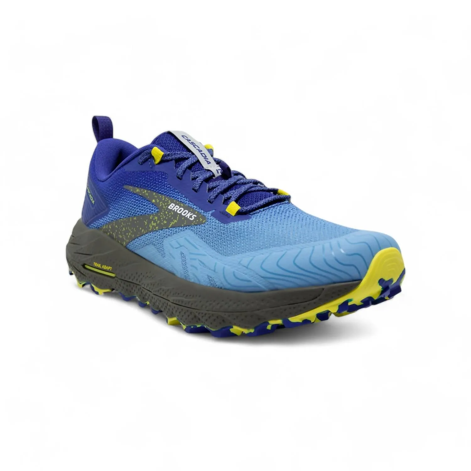 Mens Cascadia 17 Trail Running Shoes In Blue /surf The Web/sulpher