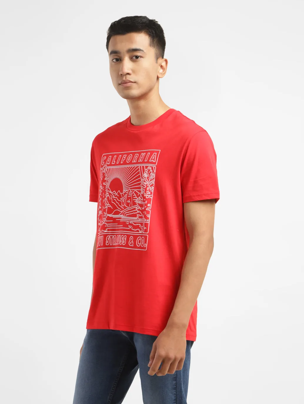 Men's Graphic Print Crew Neck T-shirt