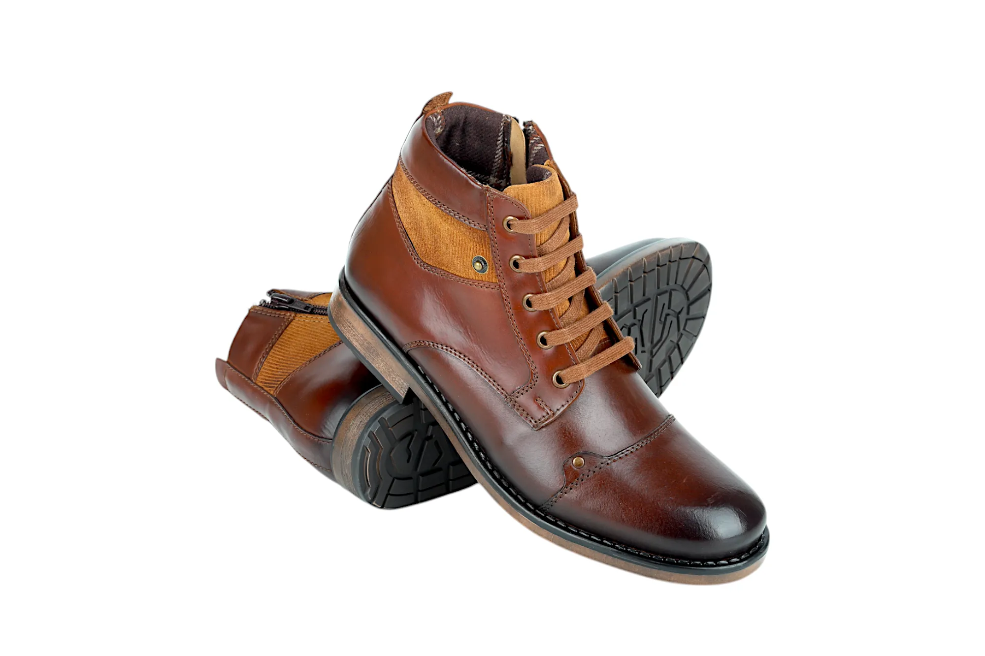 Mens Premium Leather Casual Boot Shoe 91535