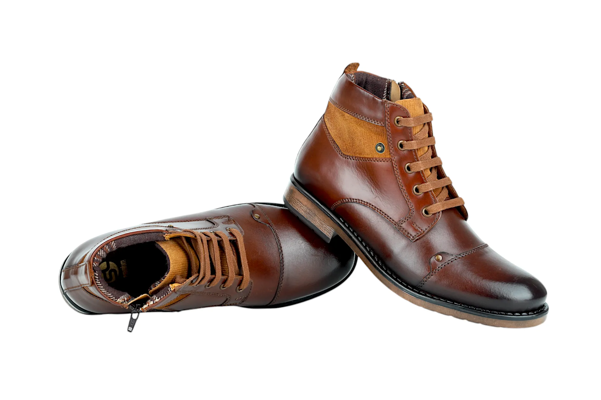 Mens Premium Leather Casual Boot Shoe 91535