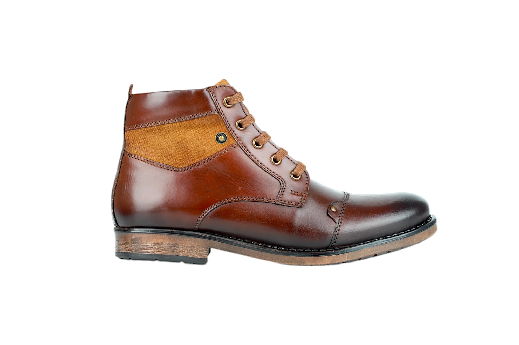 Mens Premium Leather Casual Boot Shoe 91535