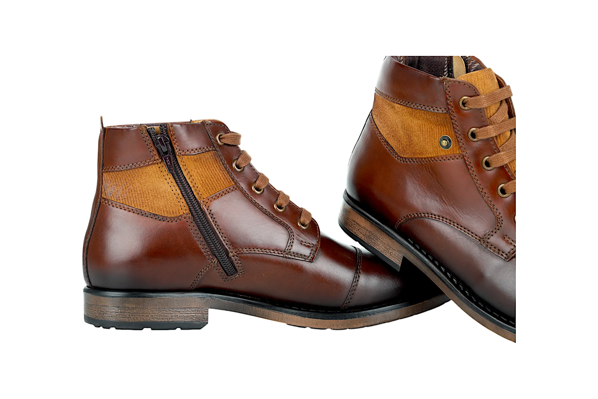 Mens Premium Leather Casual Boot Shoe 91535