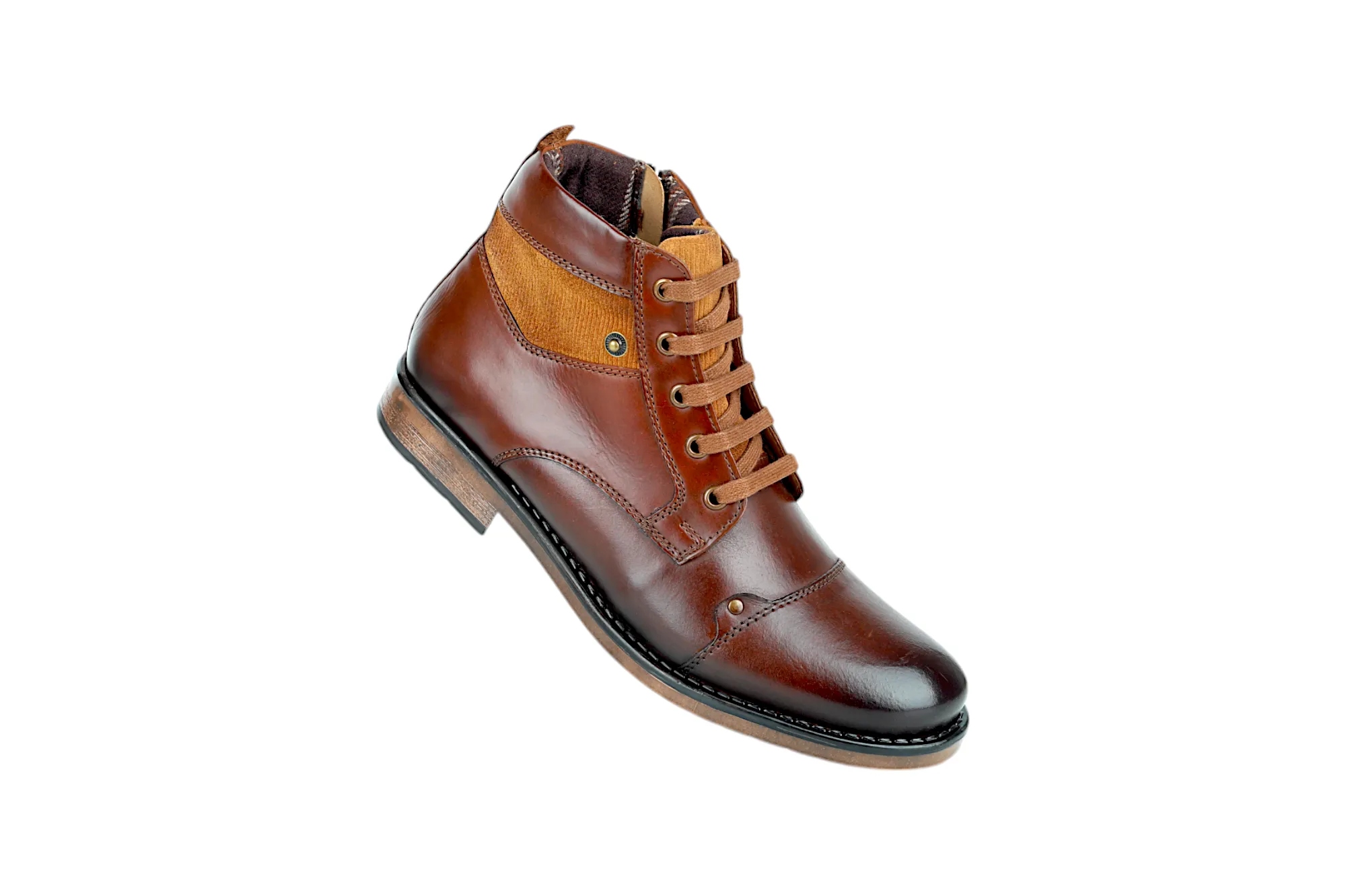 Mens Premium Leather Casual Boot Shoe 91535