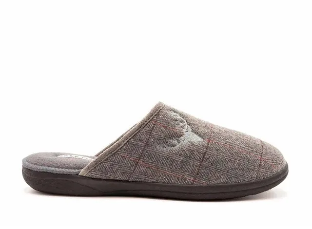Mens Wide Fit Padders Stag Mule Slippers